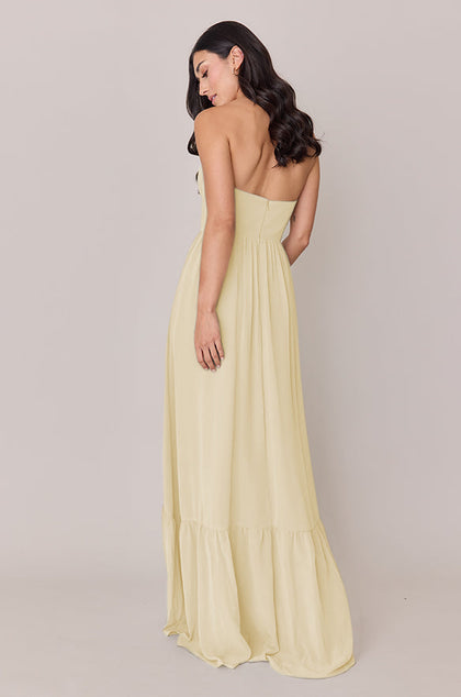 Valentina Chiffon Dress | Made To Order | Pale Yellow