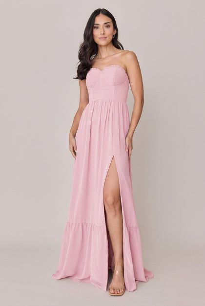 Valentina Chiffon Dress | Perfect Pink