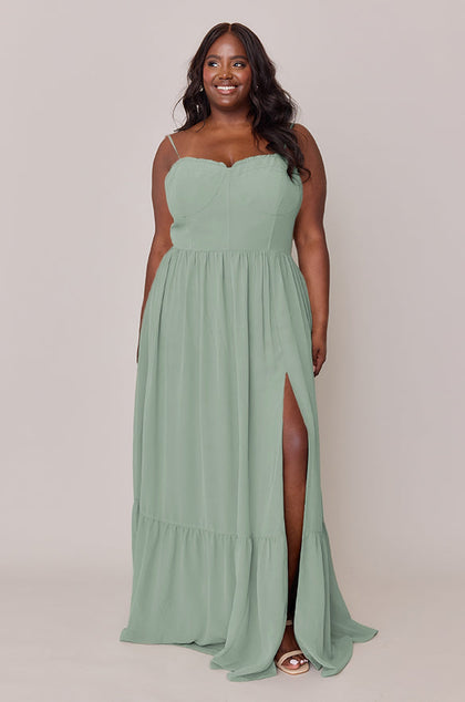 Valentina Chiffon Dress | Made To Order | Sage