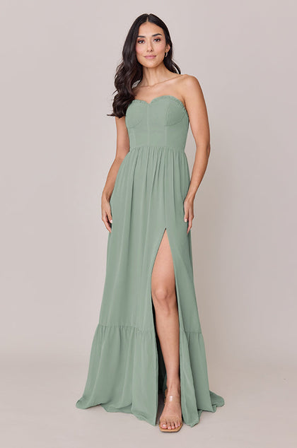 Valentina Chiffon Dress | Made To Order | Sage
