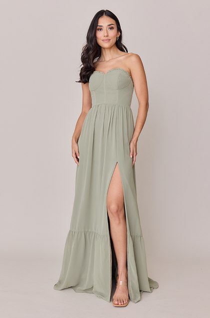 Valentina Chiffon Dress | Made To Order | Sage