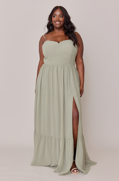 Valentina Chiffon Dress | Made To Order | Sage
