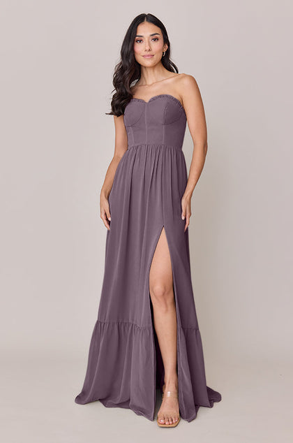 Valentina Chiffon Dress | Made To Order | Wisteria