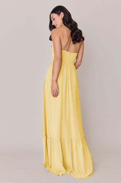 Valentina Chiffon Dress | Made To Order | Yellow