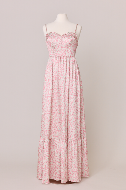 Valentina Satin Floral Print Dress | Made To Order | Blushing Bride Posey
