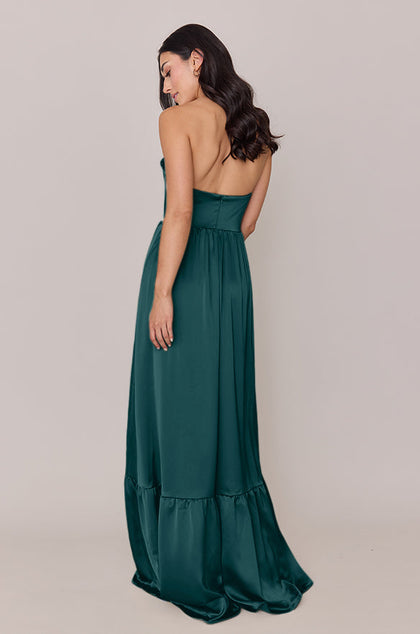 Valentina Satin Dress | Made To Order | Emerald