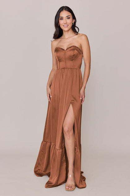 Valentina Satin Dress | Made To Order | Copper