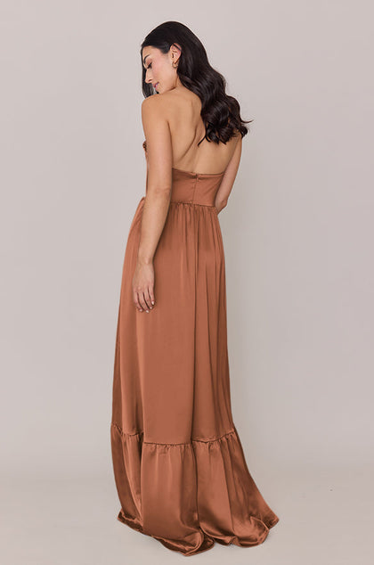 Valentina Satin Dress | Made To Order | Copper