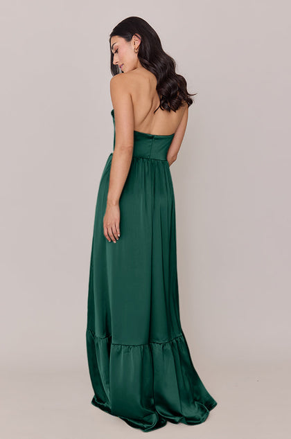 Valentina Satin Dress | Made To Order | Emerald