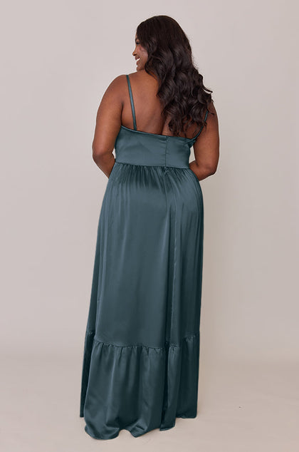 Valentina Satin Dress | Made To Order | Eucalyptus