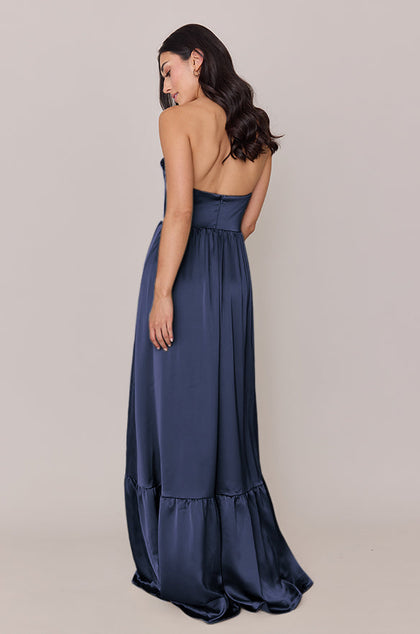 Valentina Satin Dress | Made To Order | Indie Blue
