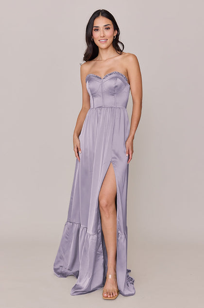 Valentina Satin Dress | Made To Order | Light Lavender