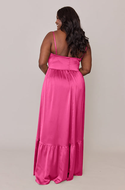 Valentina Satin Dress | Made To Order | Malibu Pink