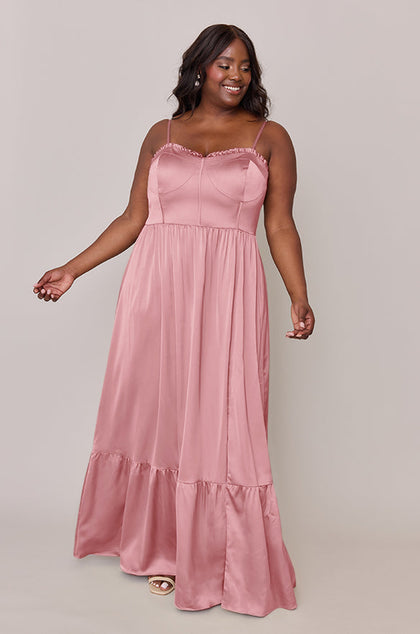 Valentina Satin Dress | Made To Order | Rosette