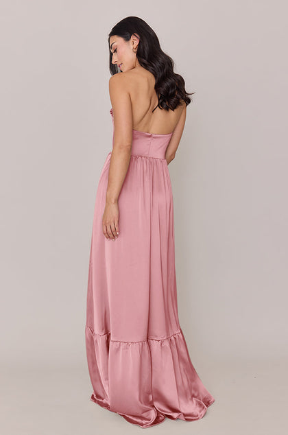 Valentina Satin Dress | Made To Order | Rosette