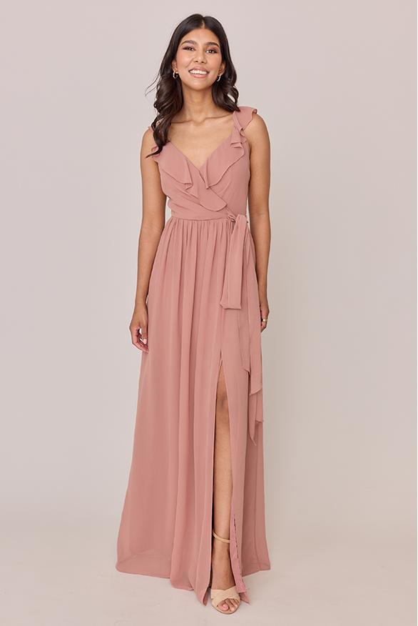 Valerie Chiffon Faux Wrap Dress