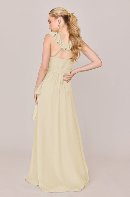 Valerie Chiffon Faux Wrap Dress | Made To Order | Yellow