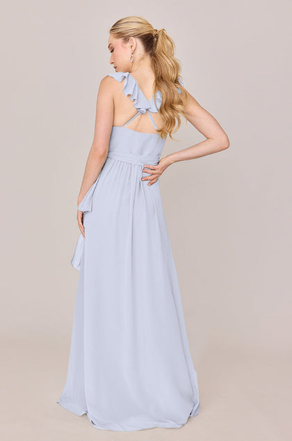 Valerie Chiffon Faux Wrap Dress | Made To Order | Periwinkle