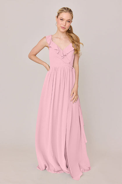 Valerie Chiffon Faux Wrap Dress | Made To Order | Rosette