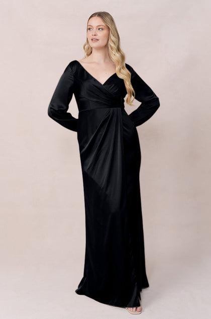 Vera Satin Dress | Made To Order | Black