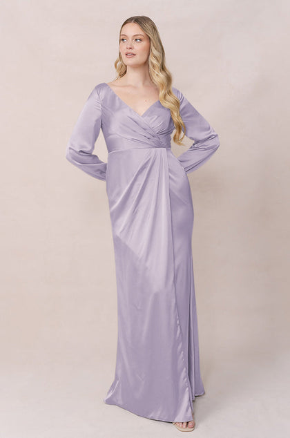 Vera Satin Dress | Made To Order | Light Lavender