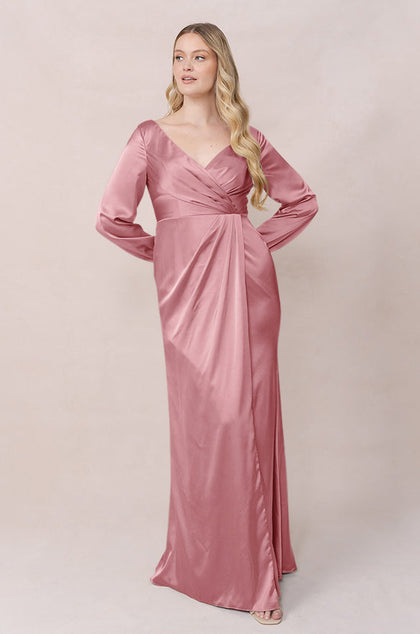 Vera Satin Dress | Made To Order | Rosette