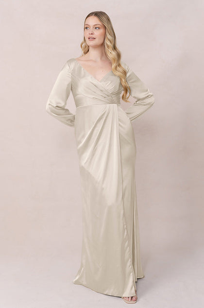 Vera Satin Dress | Made To Order | Soft Champagne