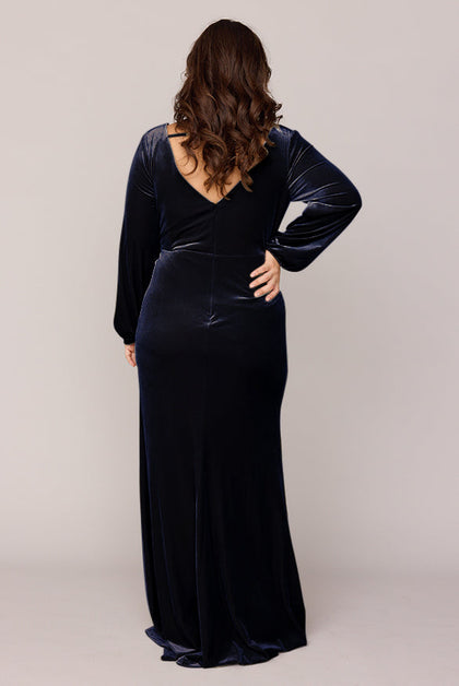 Vera Velvet Dress | Made To Order | Navy Blue