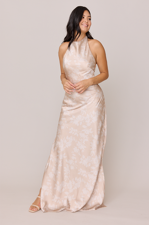 Veronica Satin Floral Print Dress Veronica Satin Floral Print Dress