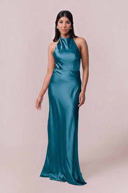 Veronica Satin Dress | Made To Order | Turquoise