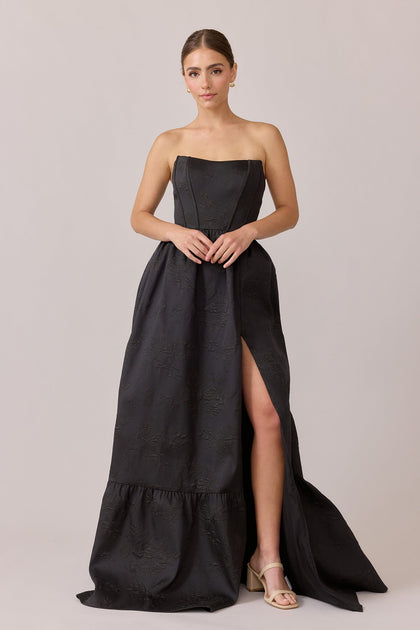 Vienna Jacquard Dress | Made To Order | Black