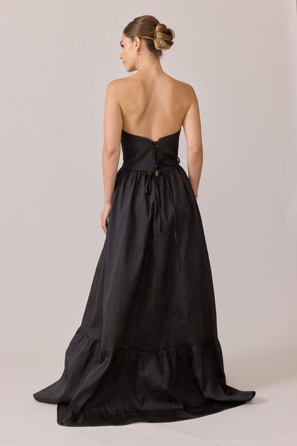 Vienna Jacquard Dress | Made To Order | Black