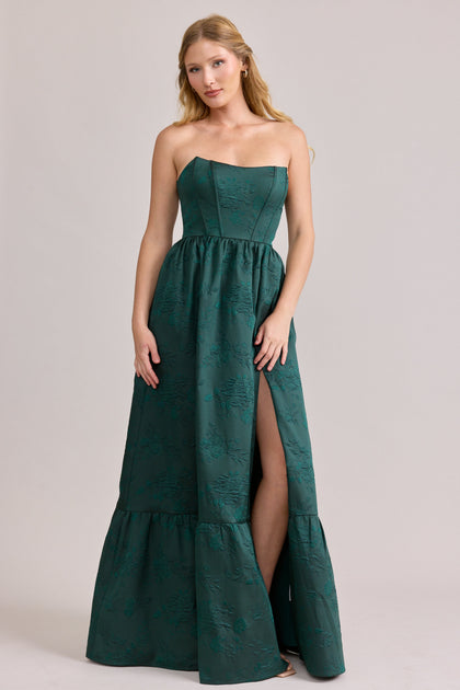 Vienna Jacquard Dress | Made To Order | Classic Emerald