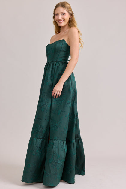 Vienna Jacquard Dress | Made To Order | Classic Emerald