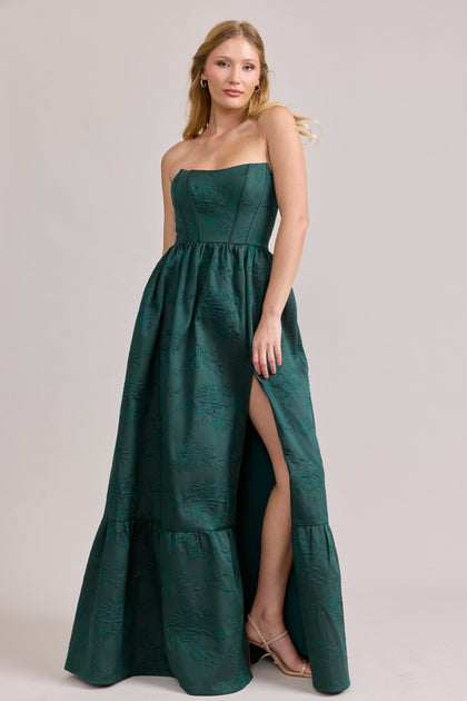 Vienna Jacquard Dress | Made To Order | Classic Emerald