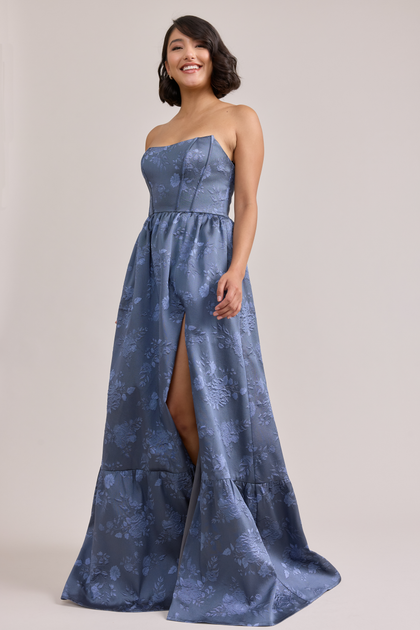 Vienna Jacquard Dress | Made To Order | Indie Blue