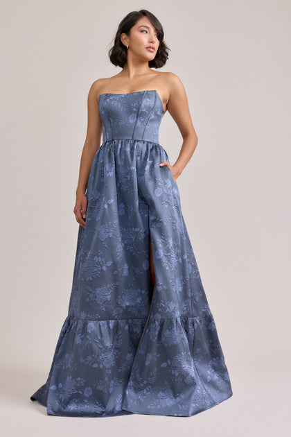 Vienna Jacquard Dress | Made To Order | Indie Blue