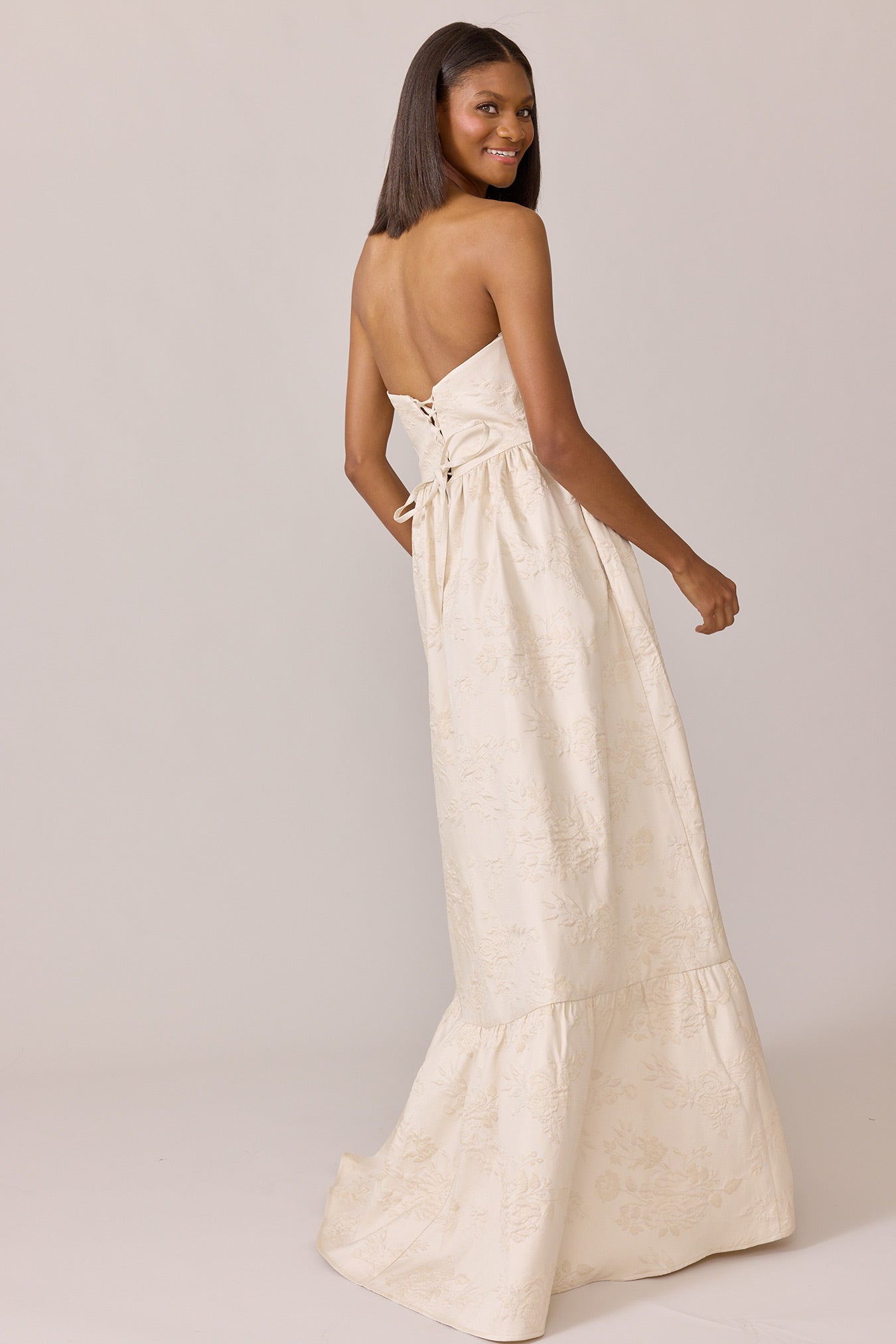 Vienna Jacquard Dress | Made To Order Mahogany Vienna Jacquard Dress | Made To Order Mahogany