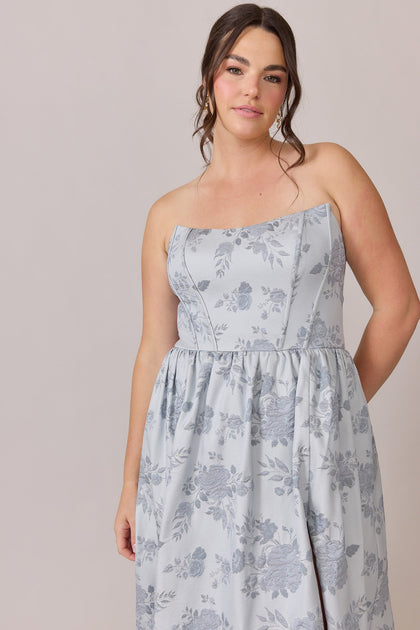 Vienna Jacquard Dress | Made To Order | Sky Blue