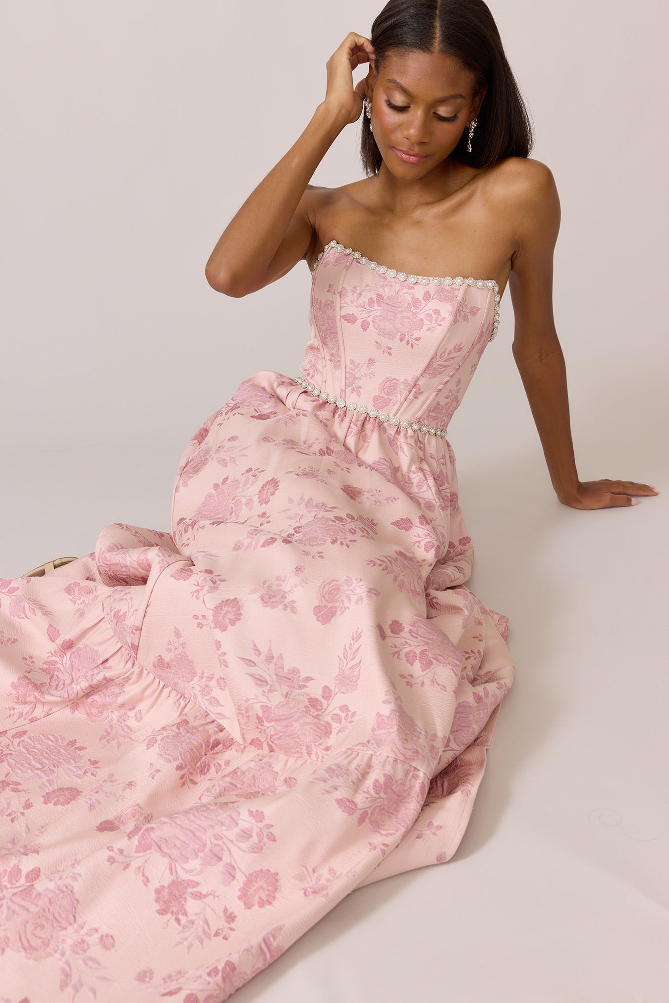Vienna Jacquard Dress | Made To Order Sky Blue Vienna Jacquard Dress | Made To Order Sky Blue