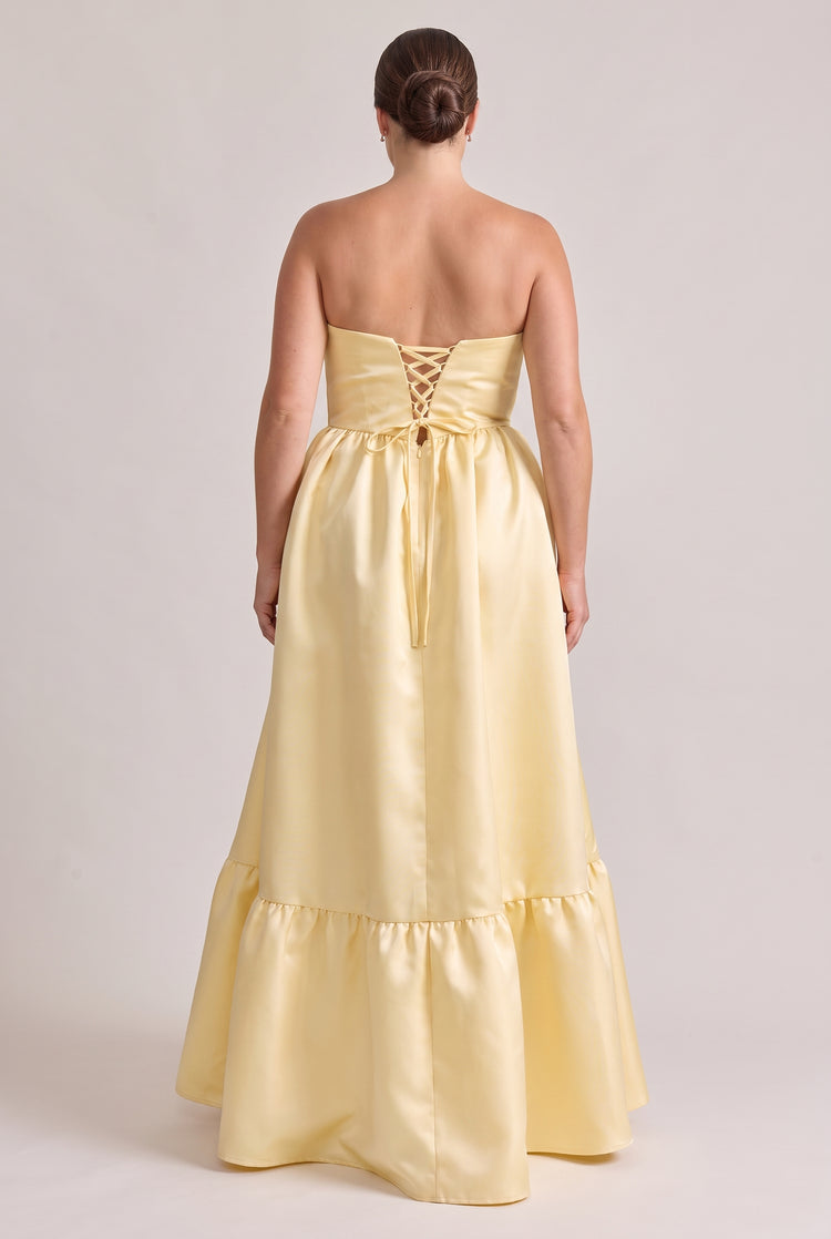 Vienna Mikado Dress | Butter Yellow
