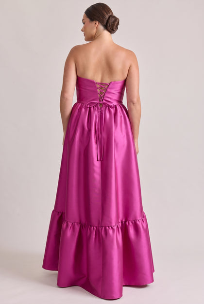 Vienna Mikado Dress | Fuchsia