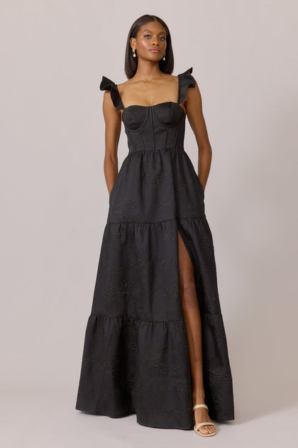 Violet Jacquard Dress | Made To Order | Black