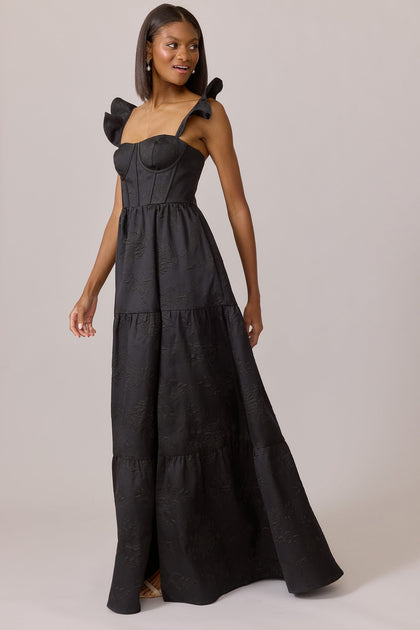Violet Jacquard Dress | Made To Order | Black