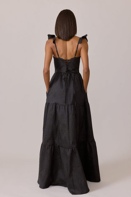 Violet Jacquard Dress | Made To Order | Black