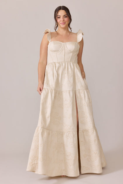 Violet Jacquard Dress | Made To Order | Champagne