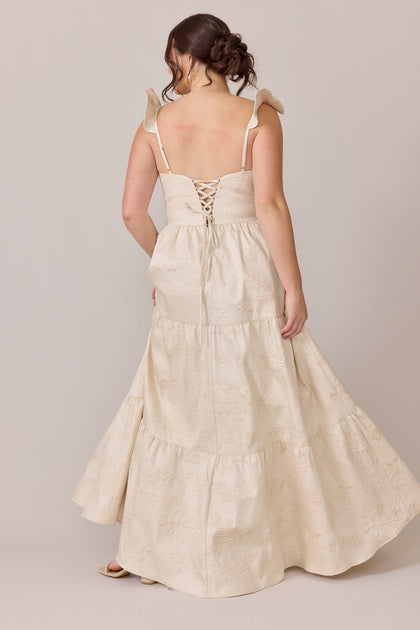 Violet Jacquard Dress | Made To Order | Champagne