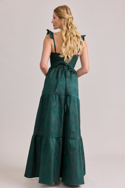 Violet Jacquard Dress | Made To Order | Classic Emerald