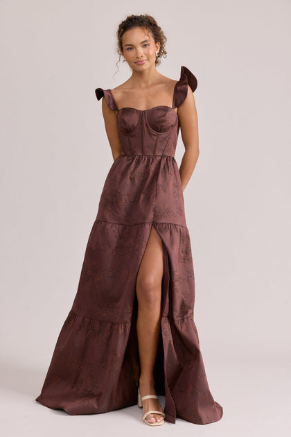 Violet Jacquard Dress | Made To Order | Mahogany