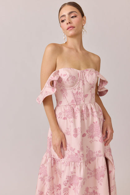 Violet Jacquard Dress | Made To Order | Pink
